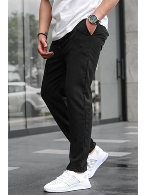 Madmext Relaxed Fit Siyah Erkek Pantolon 6510 Dokuma Kumaş ile Günlük Kullanıma Uygun
