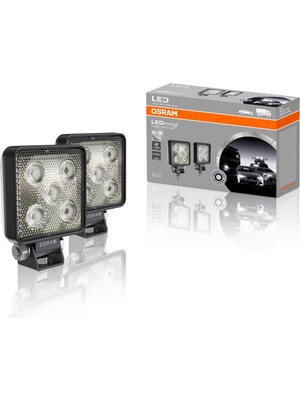 Osram 12V-24V Çalışma Lambası Kare 8W 6000K 550 Lümen (5 Ledli) (43 mt Mesafe) (73*73/97 Mm) (2 Ad)