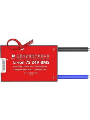 Daly Bms Li-Ion 7s 24V 40A Balanslı Ortak Port