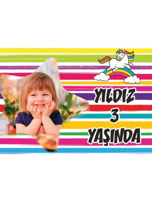 Reysa Tasarım Yıldızı ve Unicorn Temalı Günü Afişi-35 x 50 cm