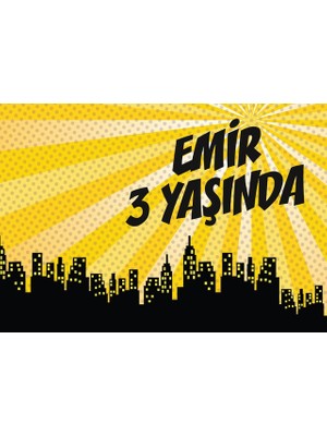 Reysa Tasarım Şehir Temalı Doğum Günü Afişi-50 x 70 cm