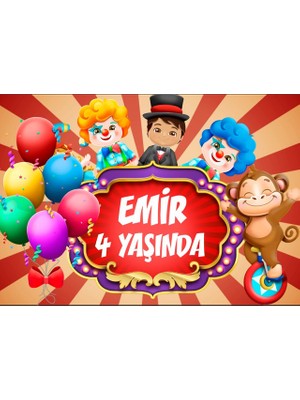 Reysa Tasarım Sirk Temalı Doğum Günü Afişi-50 x 70 cm