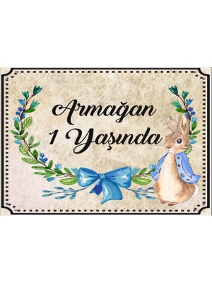 Reysa Tasarım Tavşan Temalı Doğum Günü Afişi-70 x 100 cm