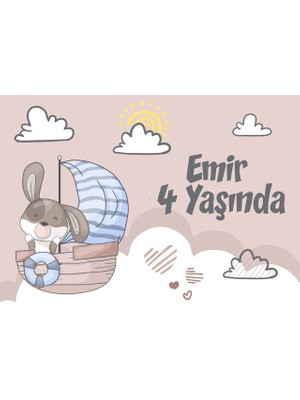 Reysa Tasarım Sevimli Köpek Temalı Doğum Günü Afişi-70 x 100 cm