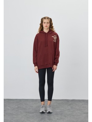 Tubia Kadın Çikolata Renk Baskılı Sweatshirt