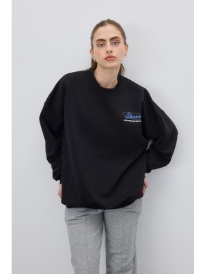 Tubia Kadın Siyah Renk Discoveries Baskılı Sweatshirt