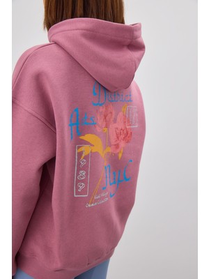 Tubia Kadın Çiçek Baskılı Leylak Sweatshirt