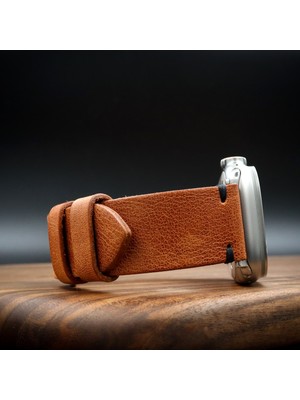 North's Nature Apple Watch Uyumlu Yandan Dikişli Deri Saat Kordonu Camel