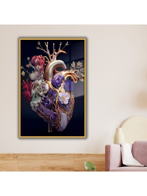 Gaagart Metal Çerçeveli Cam Poliklinik Tablosu Sanatsal Kalp Tasarımı