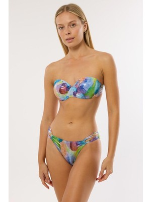 Ayyıldız 4610 Parlak Mavi Straplez Bikini Takımı
