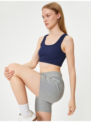Koton Spor Biker Tayt Yüksek Bel Slogan Baskılı Slim Fit