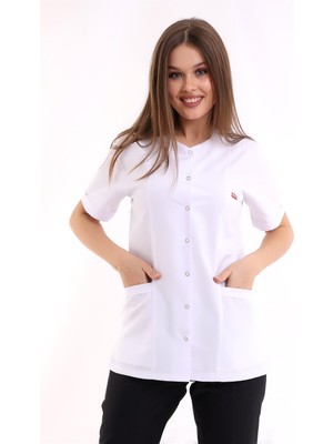 Bilenn Tekstil Beşgen Yaka Kadın Tek Üst - 171 Beyaz