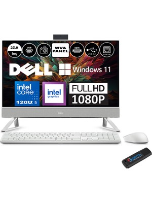 Dell Inspiron 5430 Intel Core 5 120U 64GB 2tb SSD Intel® Graphics Windows 11 Pro 23.8 Inç Fullhd All In One Bilgisayar I5430AIO1025WP11+ Zetta Flash Bellek