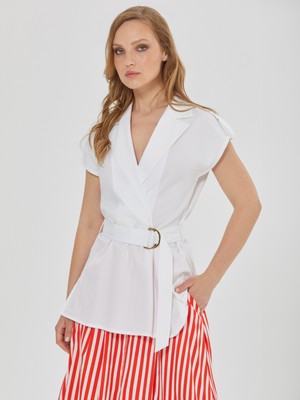 Karaca Kadın Bluz-Beyaz