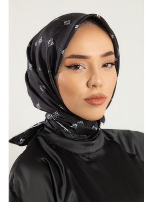 Silk Home Twill Ipek Eşarp - 11392-22 Siyah Gümüş
