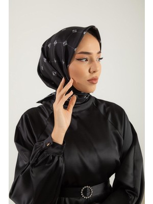 Silk Home Twill Ipek Eşarp - 11392-22 Siyah Gümüş