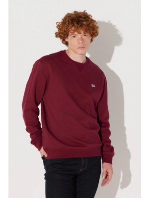 Lee L81IRYA84 Bordo Biskilet Yaka Erkek Sweatshirt