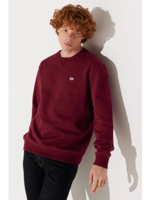 Lee L81IRYA84 Bordo Biskilet Yaka Erkek Sweatshirt