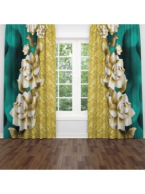 A2ZTR Dijital Baskılı Fon Perde Iki Kanat