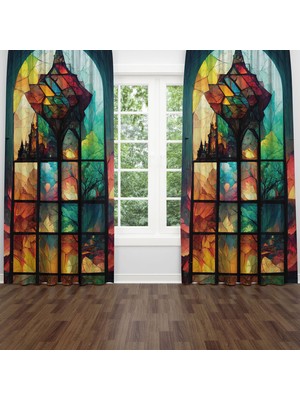 A2ZTR Dijital Baskılı Fon Perde Iki Kanat