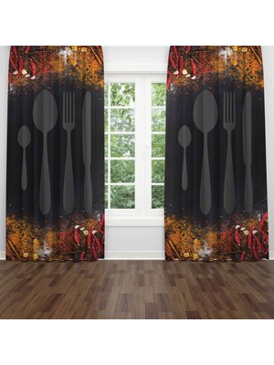 A2ZTR Dijital Baskılı Fon Perde Iki Kanat