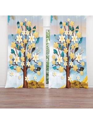 A2ZTR Dijital Baskılı Fon Perde Iki Kanat