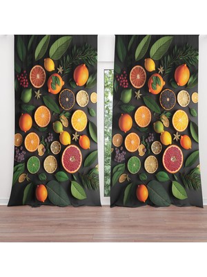 A2ZTR Dijital Baskılı Fon Perde Iki Kanat