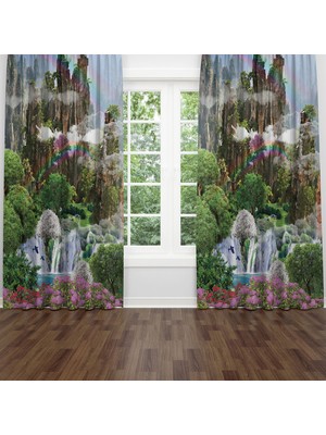 A2ZTR Dijital Baskılı Fon Perde Iki Kanat