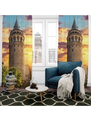 A2ZTR Dijital Baskılı Fon Perde Iki Kanat