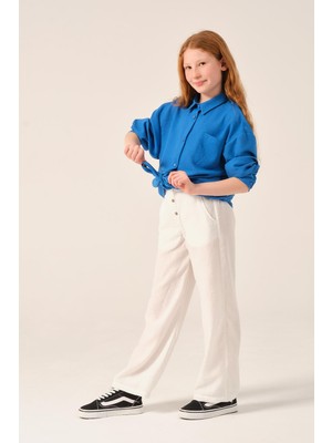 Jazziee Genç Kız Çocuk Ön Bağlamalı Uzun Kollu Gömlek