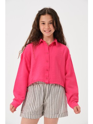 Jazziee Genç Kız Çocuk Uzun Kollu Crop Gömlek