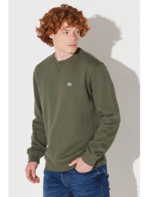 Lee L81IRYA61 Haki Biskilet Yaka Erkek Sweatshirt