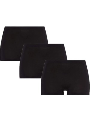 Forever More Seamless Kadın Boxer 3'lü Paket Siyah L Beden Konforlu ve Şık Tasarım