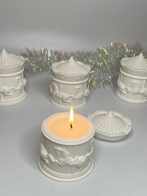 Görke Tasarım 10 Adet Atlı Karınca Beton Mumluk Bebek Doğum Hediyeliği, Bebek Mevlüdü Hediyeliği, Doğum Günü