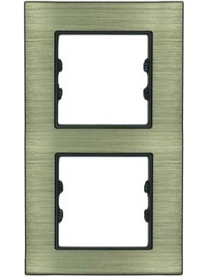 Arvehu Electric Asfir Schneider Asfora Serisi Alüminyum Bronz Dikey Ikili Çerçeve ALG112-71 Modeli