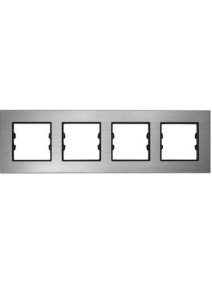 Arvehu Electric Asfir Schneider Asfora Serisi Alüminyum Gümüş Dörtlü Çerçeve ALG204-71 Modeli