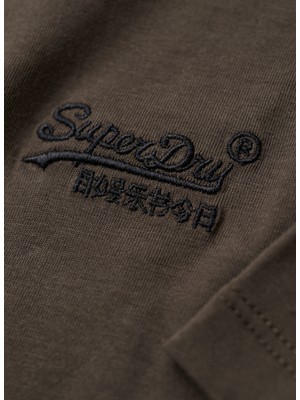 Superdry Bisiklet Yaka Düz Siyah Erkek T-Shirt M1011927A06A_ESSENTIAL Logo Emb Tee