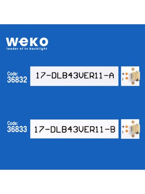 Weko WKSET-6023 36832X2 36833X1 17DLB43VER11-A/B 3 Adet LED Bar (7+7lens) Lucest Yeni