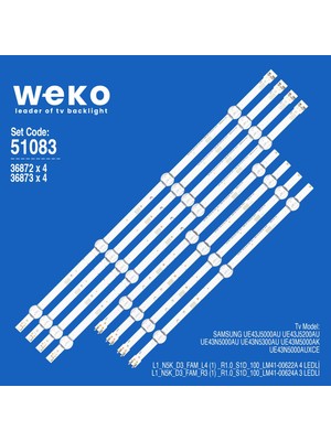 Weko WKSET-6083 36872X4 36873X4 L1_N5K_D3_FAM_L4/R3 8 Adet LED Bar Lucest Yeni