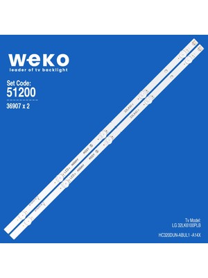 Weko WKSET-6200 36907X2 SSC_32LK61_BOE(FHD)_ 5LED_171020 2 Adet LED Bar Lucest Yeni