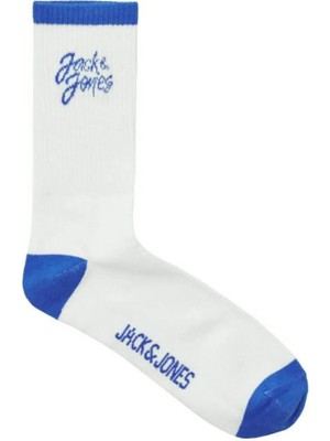 Jack & Jones 12252044 Jaccal Logo Tennis Sock Beyaz-Mavi