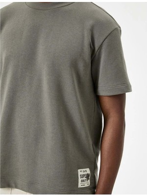 Koton Basic Tişört Bisiklet Yaka Kısa Kollu - Koton - 5WAM10012HK - Haki - M