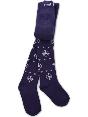 Dode Flora Kız Çocuk Kışlık Külotlu Çorap Havlu Kar Desenli 11-12 Yaş Frst