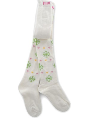 Dode Flora Kız Çocuk Kışlık Külotlu Çorap Havlu Kar Desenli 11-12 Yaş Frst