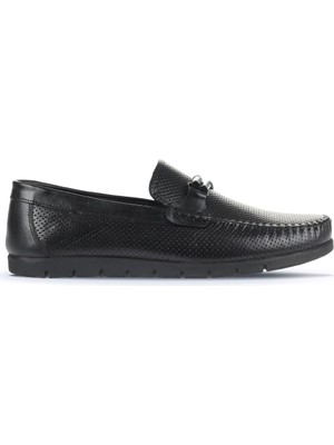 Bueno Shoes Siyah Deri Erkek Loafer 21MA96