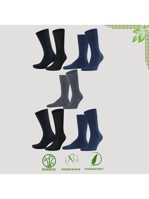 Kral Socks Premium Busines (3 Çift Kutulu) Klasik Uzun Boy Mevsimlik Dikişsiz Erkek Bambu Soket Çorap