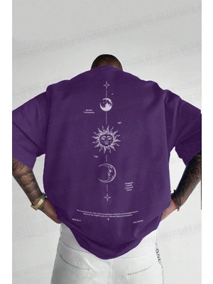 Teenage Millionaire Erkek The Moon Mor Bisiklet Yaka Oversize Salas T-Shirt