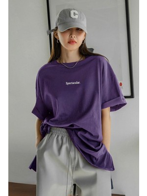 Teenage Millionaire Kadın Spectacular Mor Oversize Salas T-Shirt