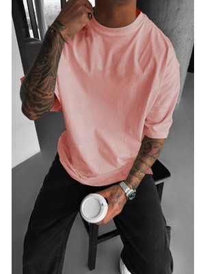 Teenage Millionaire Erkek Somon Basic Düz Baskısız Oversize Salas T-Shirt