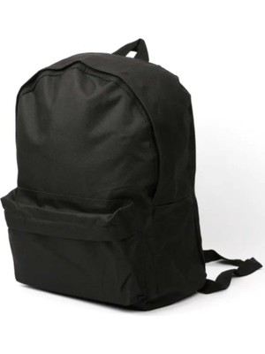 Unisex Baskısız Siyah Sırt Çantası